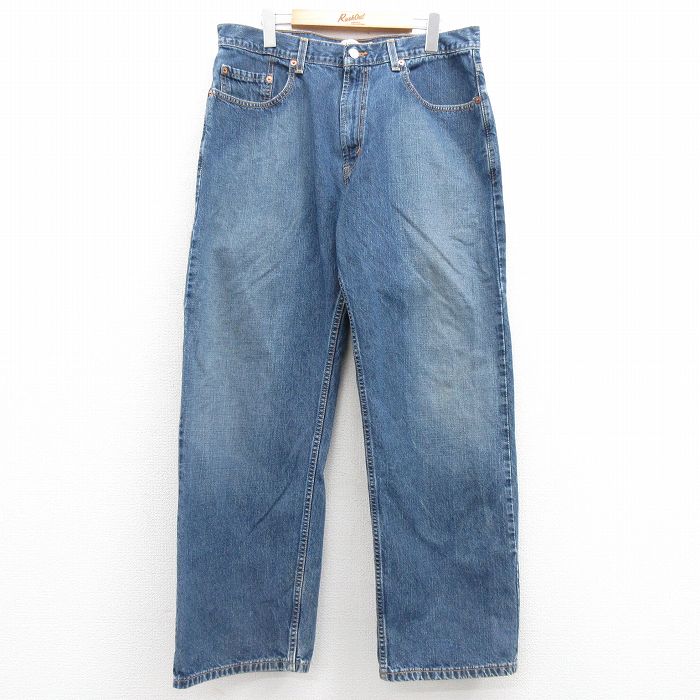 W35★古着 リーバイス Levis 569 ジーンズ メンズ コットン 紺 ネイビー デニム 【spe】 25mar03 中古 ボトムス ジーパン Gパン ロング パンツ