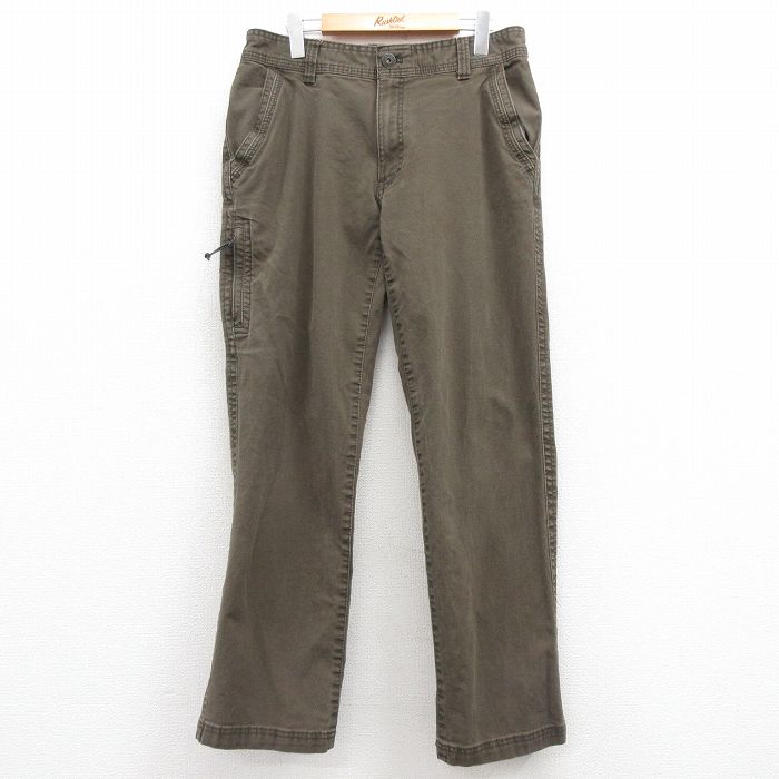W33★古着 G.H.BASS パンツ メンズ ダック地 緑 グリーン 25mar03 中古 ボトムス ロング