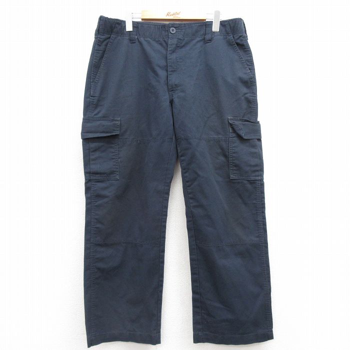 W36★古着 ディッキーズ Dickies ワーク カーゴ パンツ メンズ ダブルニー 紺 ネイビー 25mar03 中古 ボトムス ロング