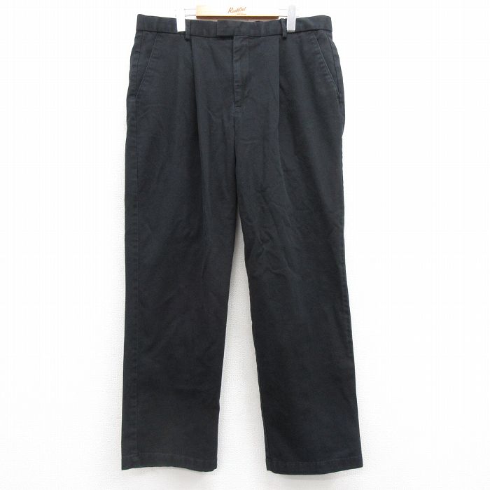W37★古着 ドッカーズ スラックス パンツ メンズ 黒 ブラック 25mar03 中古 ボトムス ロング