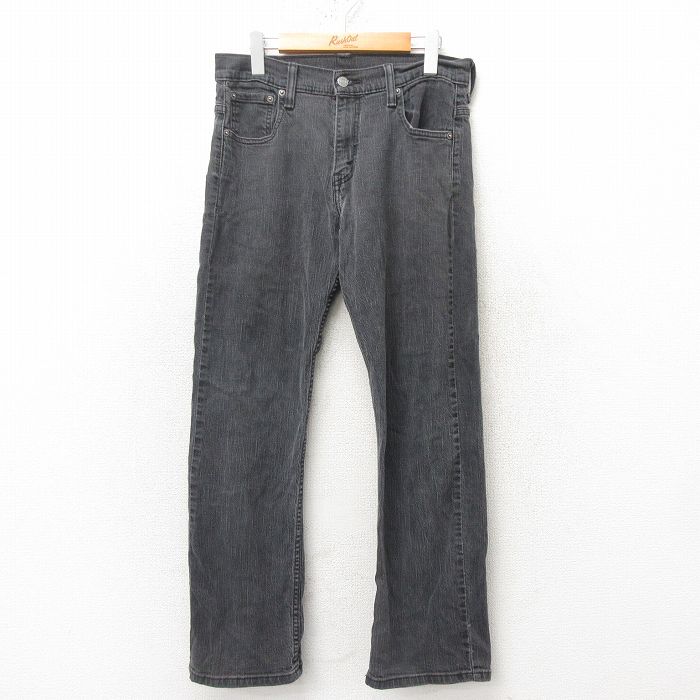 W37★古着 リーバイス Levis 569 ジーンズ メンズ 黒 ブラック デニム 25mar03 中古 ボトムス ジーパン Gパン ロング パンツ