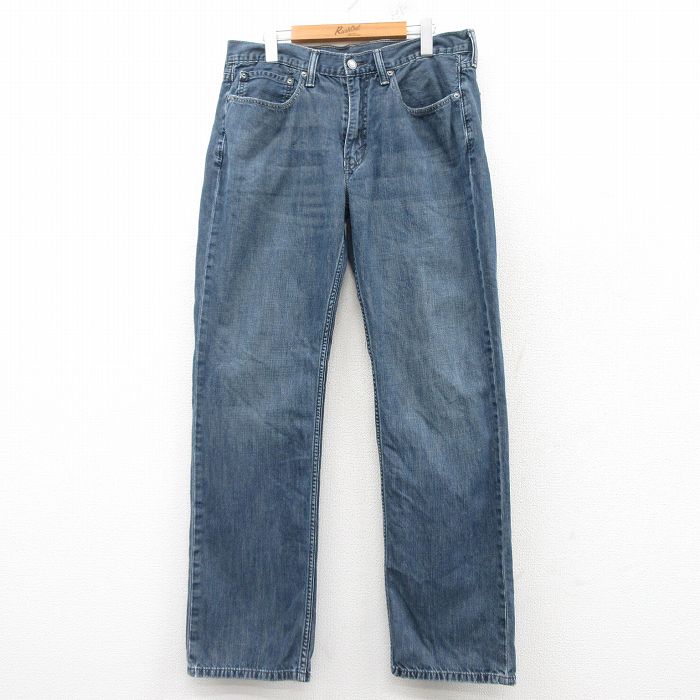 W35★古着 リーバイス Levis 514 ジーンズ メンズ ヒゲ コットン 紺 ネイビー デニム 25mar04 中古 ボトムス ジーパン Gパン ロング パンツ