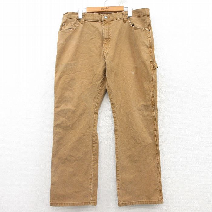 W38★古着 ディッキーズ Dickies ペインター パンツ メンズ ダック地 ベージュ カーキ 25mar04 中古 ボトムス ロング