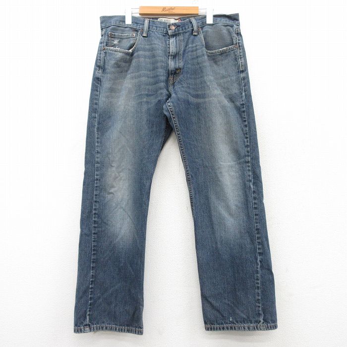 W38★古着 リーバイス Levis 559 ジーンズ メンズ ヒゲ コットン 紺 ネイビー デニム 25mar04 中古 ボトムス ジーパン Gパン ロング パンツ