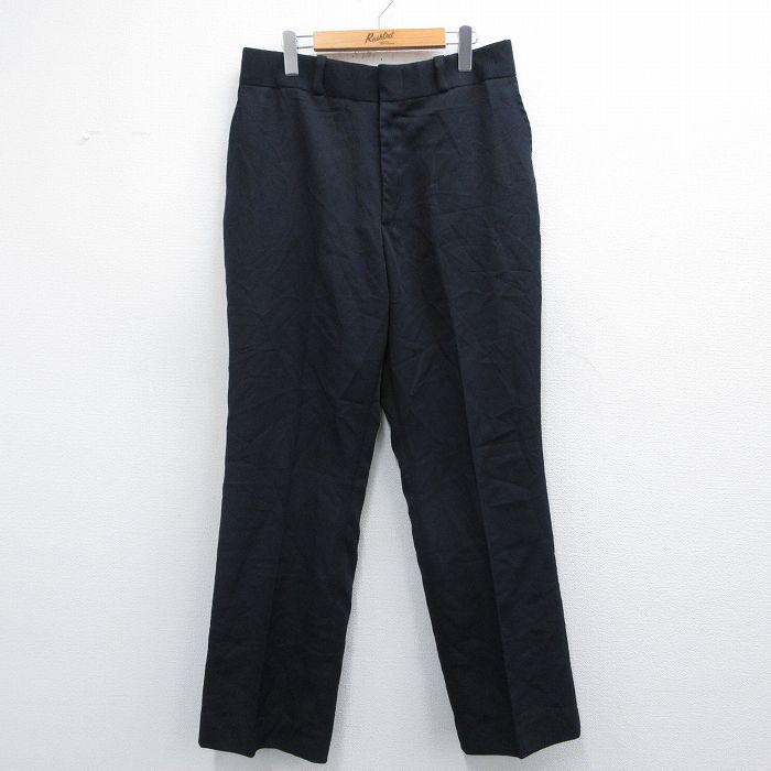 W33★古着 パンツ メンズ 濃紺 ネイビー 25mar04 中古 ボトムス ロング