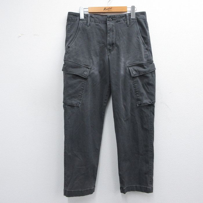 W33★古着 リーバイス Levis カーゴ パンツ メンズ 黒 ブラック デニム 25mar04 中古 ボトムス ロング