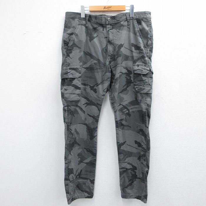 W39★古着 ラングラー Wrangler カーゴ パンツ メンズ シティカモ 大きいサイズ グレー他 迷彩 25mar04 中古 ボトムス ロング