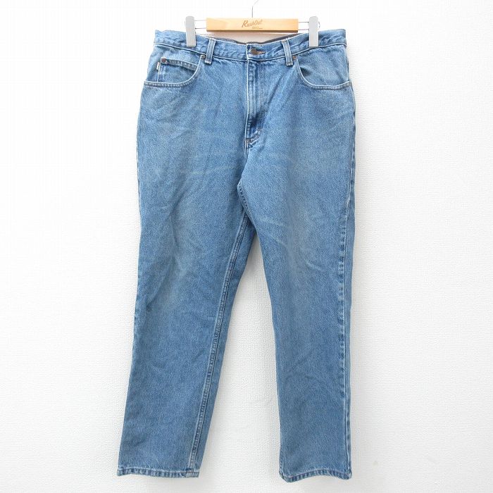 W34★古着 エルエルビーン LLBEAN ジーンズ メンズ 00年代 00s コットン 紺 ネイビー デニム 25mar04 中古 ボトムス ジーパン Gパン ロング パンツ