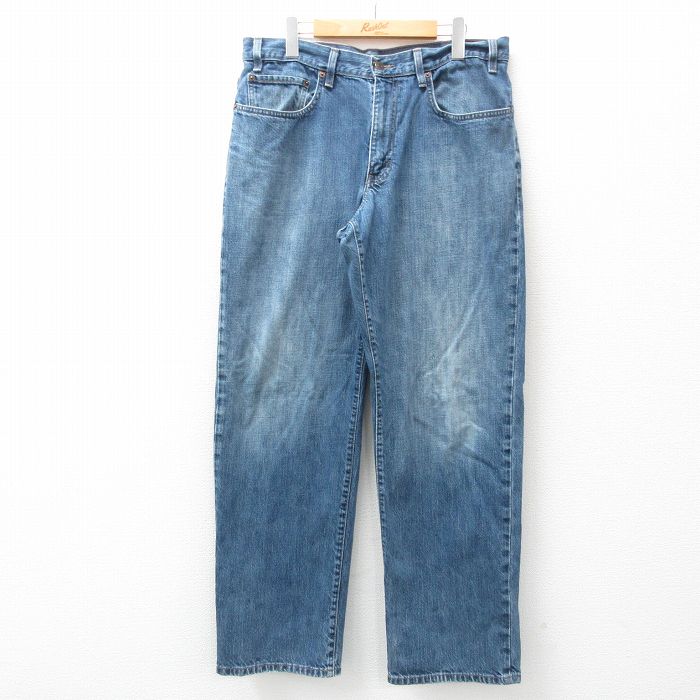 【50%OFF】W36★古着 エディーバウアー ジーンズ メンズ コットン 紺 ネイビー デニム 25mar04 中古 ボトムス ジーパン Gパン ロング パンツ