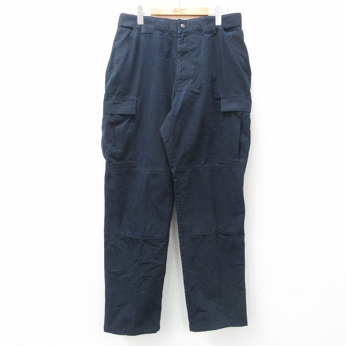 W34★古着 5.11 タクティカル カーゴ パンツ メンズ リップストップ ダブルニー 紺 ネイビー 25mar04 中古 ボトムス ロング