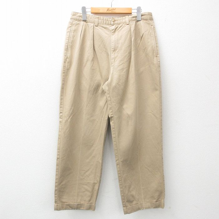 W32★古着 ラルフローレン Ralph Lauren ブランド チノ パンツ チノパン メンズ コットン ベージュ カーキ 25mar04 中古 ボトムス ロング