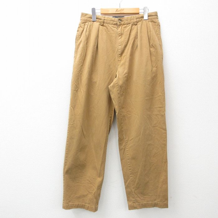 W33★古着 ラルフローレン Ralph Lauren ブランド チノ パンツ チノパン メンズ 90年代 90s ANDREW コットン 茶系 ブラウン 25mar04 中古 ボトムス ロング