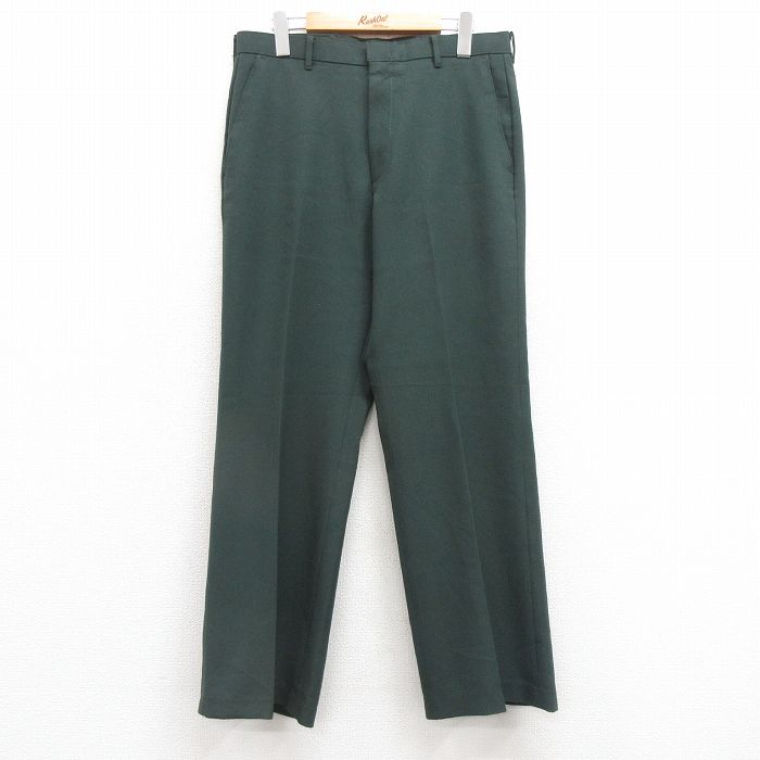W33★古着 リーバイス Levis アクション スラックス パンツ メンズ 80年代 80s スタプレ タロン 緑 グリーン 25mar04 中古 ボトムス ロング