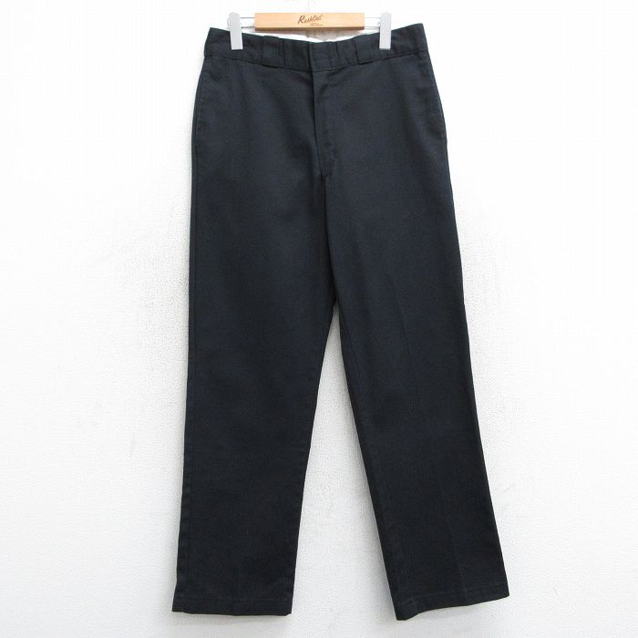 W33★古着 ディッキーズ Dickies ワーク パンツ メンズ 874 黒 ブラック 25mar05 中古 ボトムス ロング