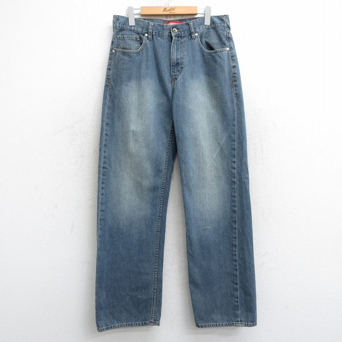 【50%OFF】W34★古着 ユニオンベイ ジーンズ メンズ 紺 ネイビー デニム 25mar05 中古 ボトムス ジーパン Gパン ロング パンツ