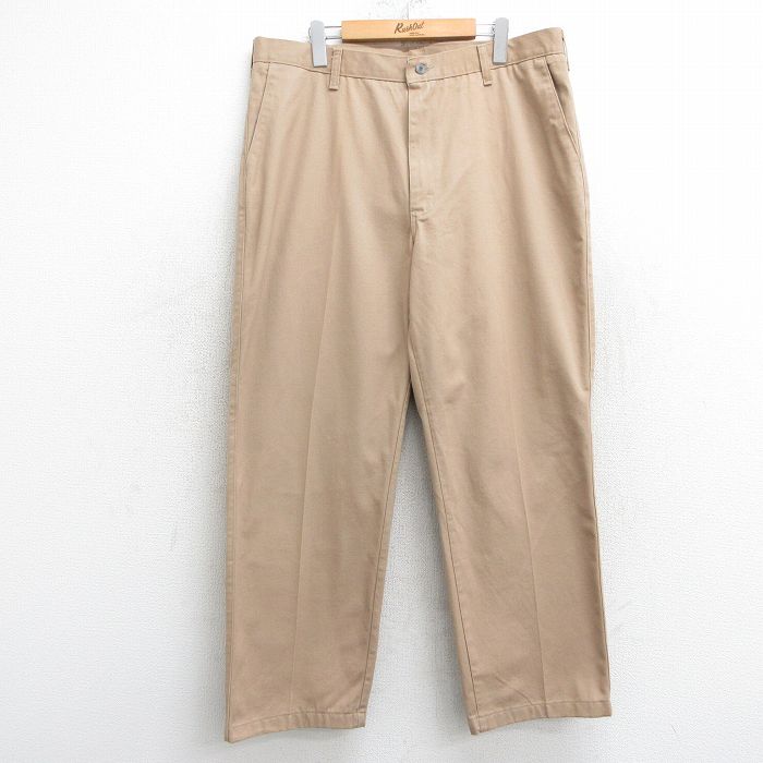 W38★古着 リー Lee パンツ メンズ コットン ベージュ系 カーキ 25mar05 中古 ボトムス ロング