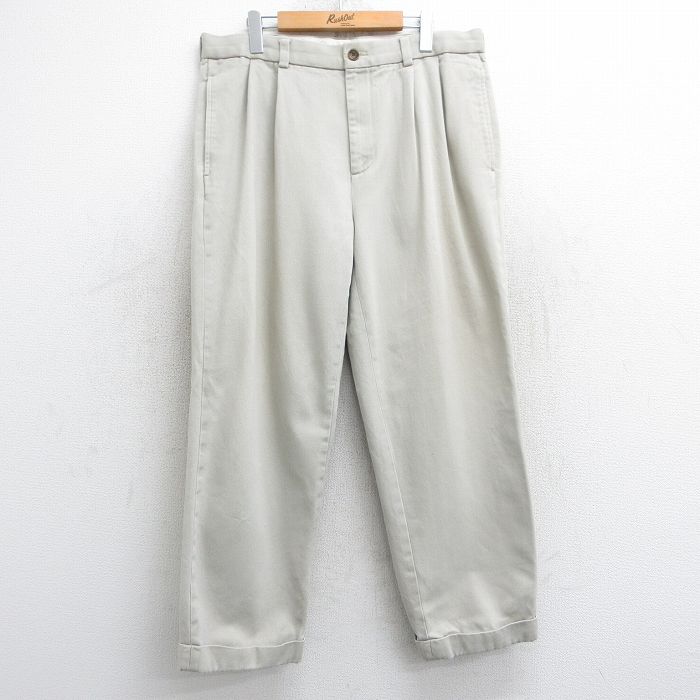 W36★古着 ブルックスブラザーズ BROOKS BROTHERS ブランド パンツ メンズ 00年代 00s コットン ベージュ カーキ 25mar05 中古 ボトムス ロング