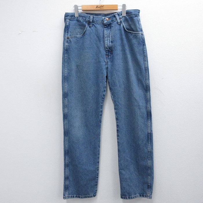 【50%OFF】W35★古着 ラスラー ジーンズ メンズ コットン 紺 ネイビー デニム 25mar05 中古 ボトムス ジーパン Gパン ロング パンツ