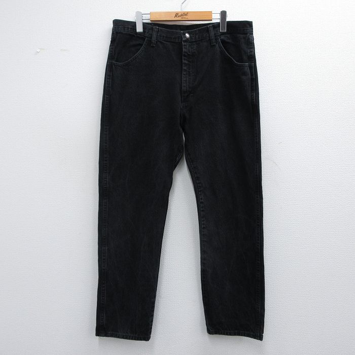 【20%OFF】W39★古着 ラスラー ジーンズ メンズ コットン 黒 ブラック デニム 25mar05 中古 ボトムス ジーパン Gパン ロング パンツ