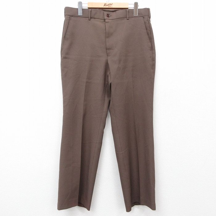 W33★古着 リーバイス Levis アクション スラックス パンツ メンズ 80年代 80s スタプレ 茶 ブラウン 【spe】 25mar06 中古 ボトムス ロング