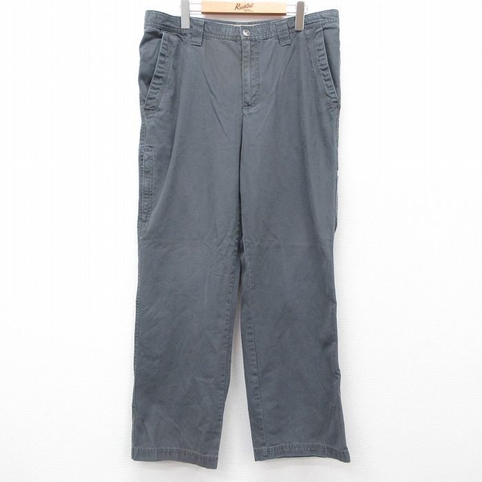 W37★古着 コロンビア COLUMBIA パンツ メンズ コットン 濃グレー 25mar06 中古 ボトムス ロング