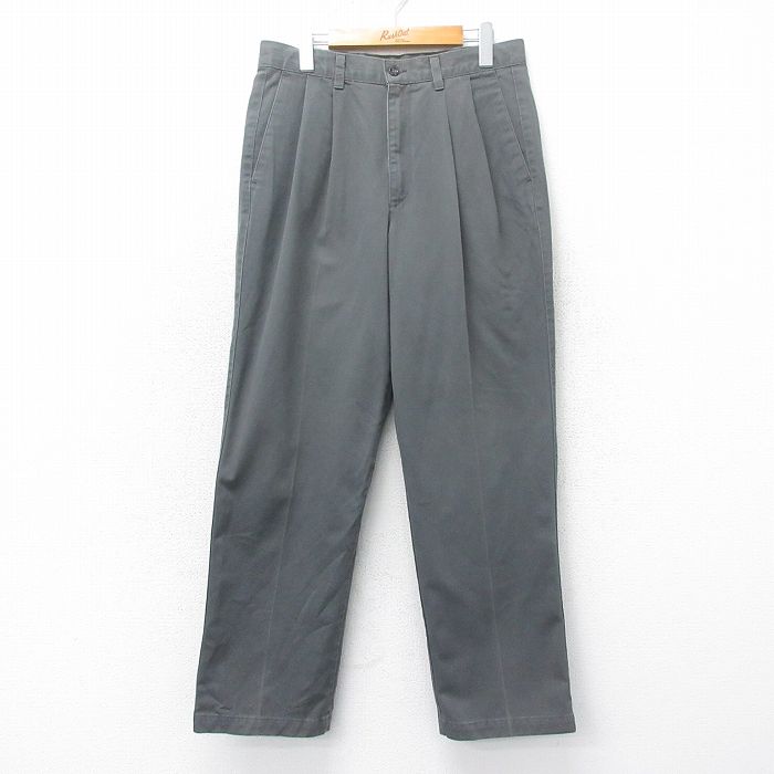 W32★古着 ドッカーズ パンツ メンズ 00年代 00s コットン USA製 グレー 25mar06 中古 ボトムス ロング