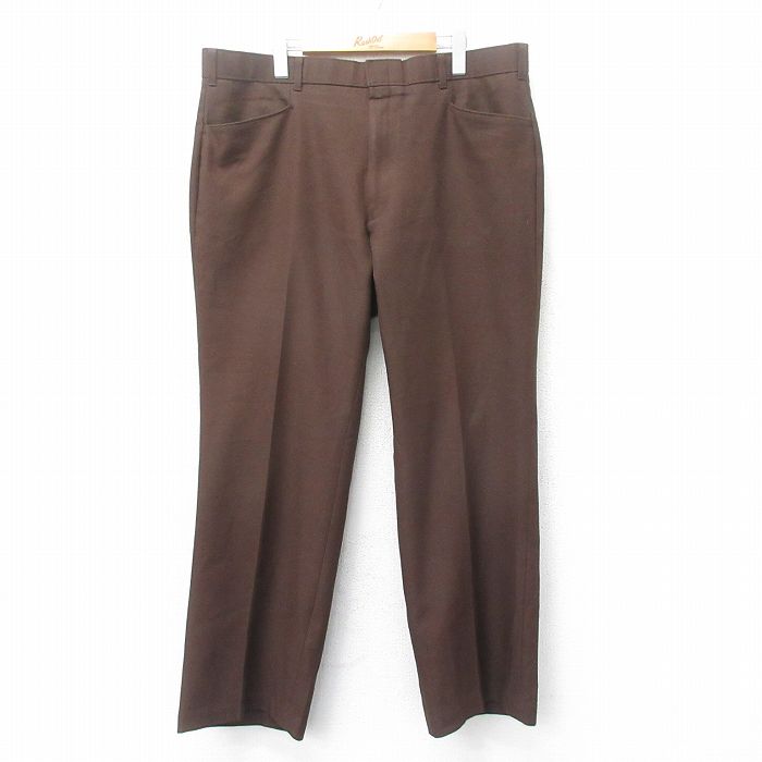 W39★古着 リーバイス Levis アクション スラックス パンツ メンズ 80年代 80s タロン 茶 ブラウン 【spe】 25mar06 中古 ボトムス ロング