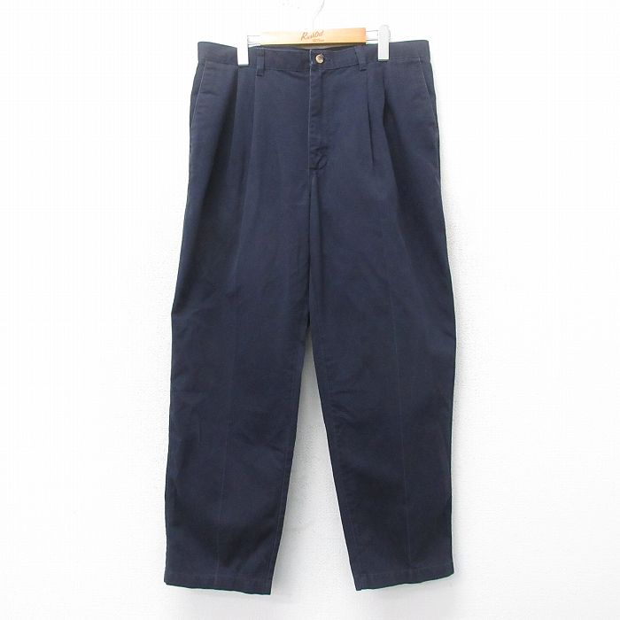 【50%OFF】W36★古着 ラングラー Wrangler パンツ メンズ 紺 ネイビー 25mar06 中古 ボトムス ロング