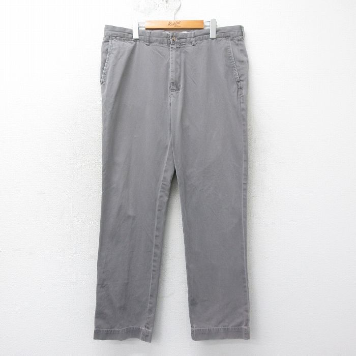 W39★古着 ラルフローレン Ralph Lauren ブランド チノ パンツ チノパン メンズ 90年代 90s コットン グレー 25mar06 中古 ボトムス ロング