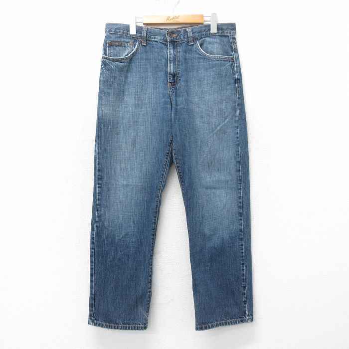W35★古着 カルバンクライン Calvin Klein ジーンズ メンズ コットン 紺 ネイビー デニム 25mar06 中古 ボトムス ジーパン Gパン ロング パンツ