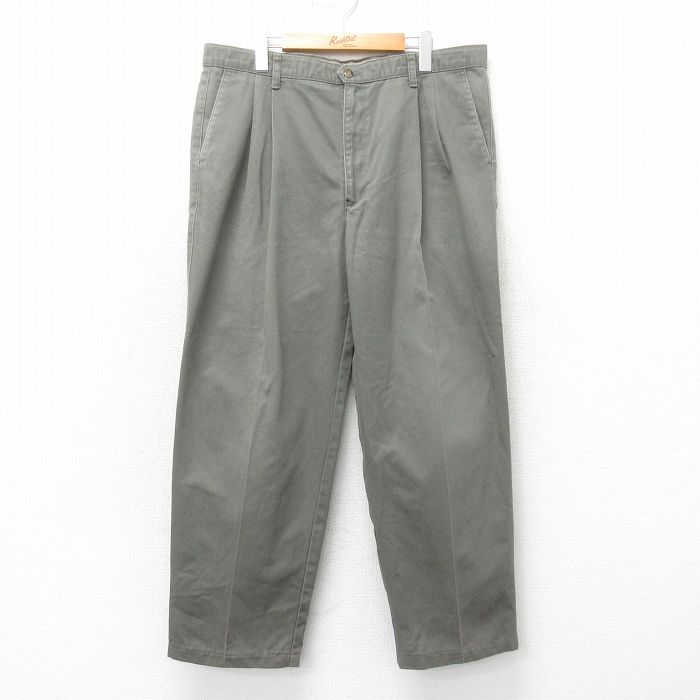 【50%OFF】W38★古着 ドッカーズ パンツ メンズ 00年代 00s コットン 濃緑 グリーン 25mar06 中古 ボトムス ロング