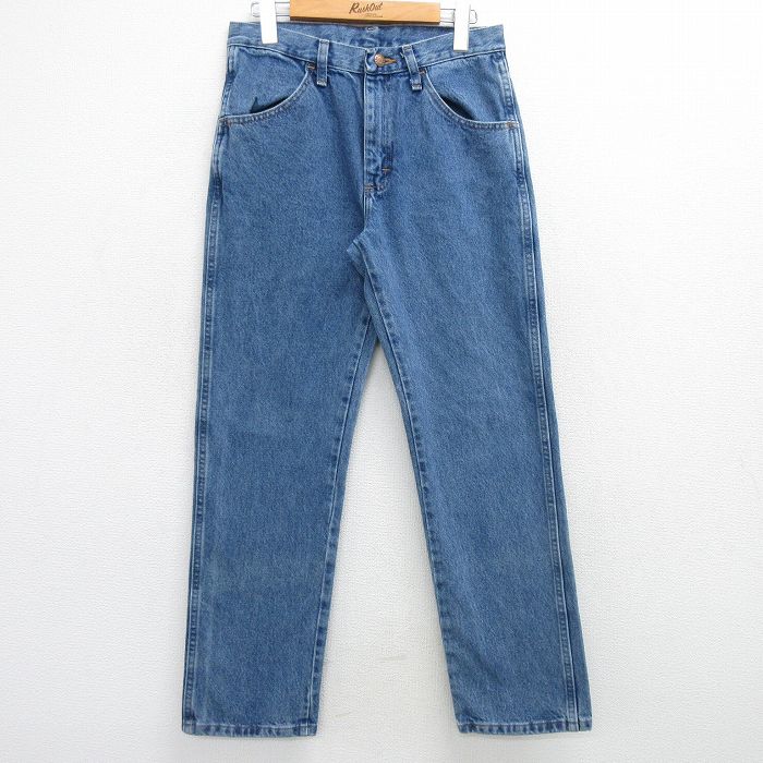 W28★古着 ラスラー ジーンズ メンズ コットン 紺 ネイビー デニム 25mar07 中古 ボトムス ジーパン Gパン ロング パンツ