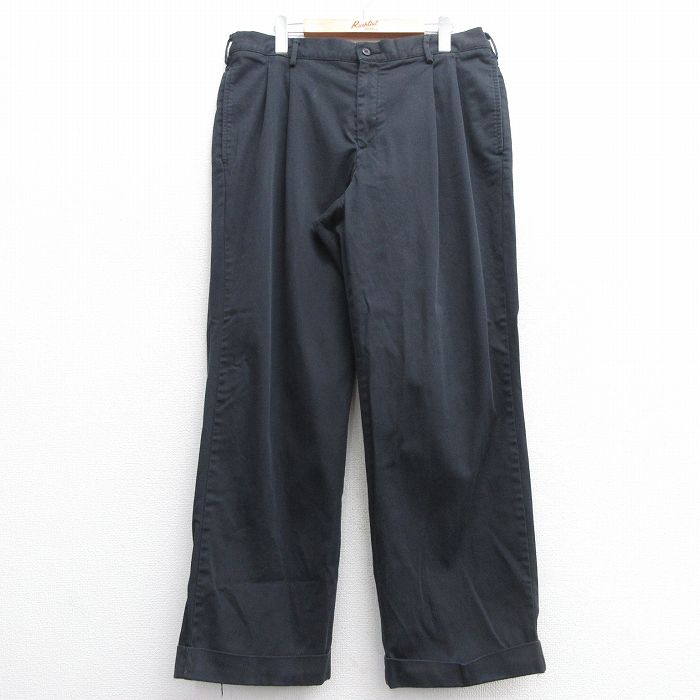 W35★古着 パンツ メンズ 紺 ネイビー 25mar07 中古 ボトムス ロング