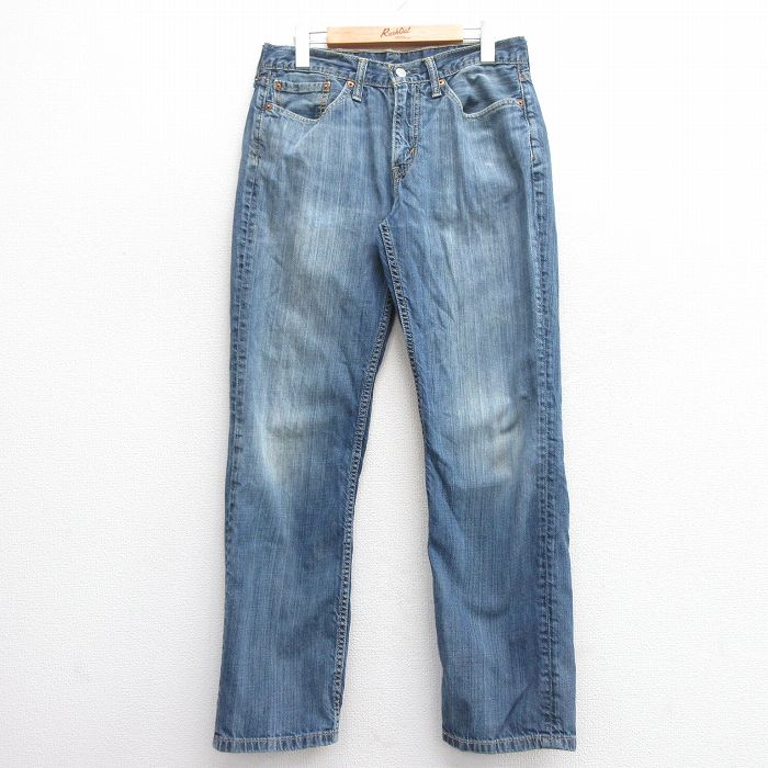 W31★古着 リーバイス Levis 514 ジーンズ メンズ ヒゲ コットン 紺 ネイビー デニム 25mar07 中古 ボトムス ジーパン Gパン ロング パンツ