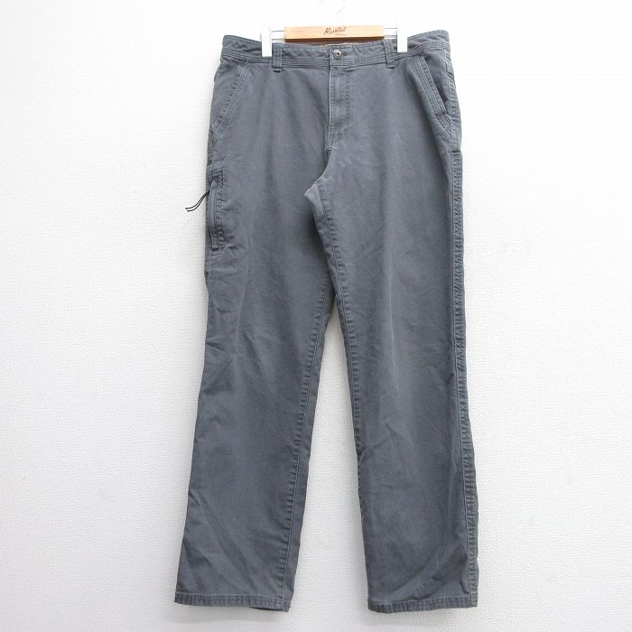 W36★古着 G.H.BASS パンツ メンズ ダック地 濃グレー 25mar07 中古 ボトムス ロング