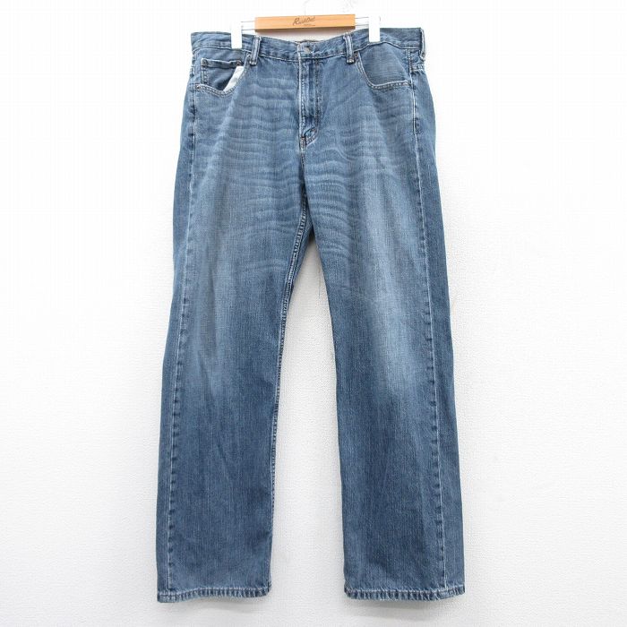 W38★古着 リーバイス Levis 569 ジーンズ メンズ ヒゲ コットン 紺 ネイビー デニム 【spe】 25mar07 中古 ボトムス ジーパン Gパン ロング パンツ