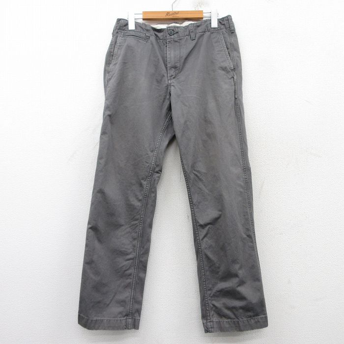 W32★古着 ギャップ GAP パンツ メンズ コットン 濃グレー 25mar07 中古 ボトムス ロング