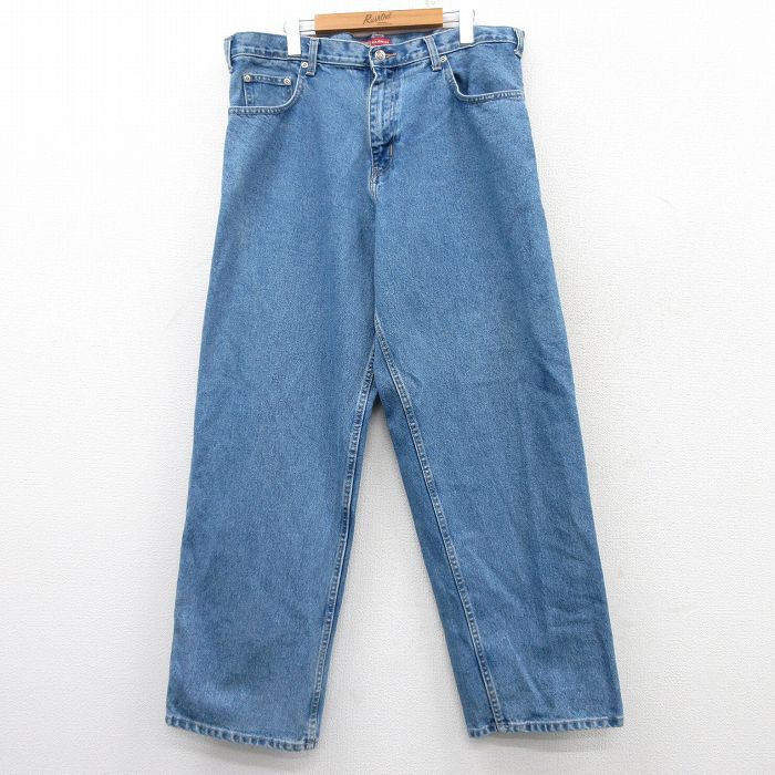 W37★古着 FADED GLORY ジーンズ メンズ コットン 紺 ネイビー デニム 25mar07 中古 ボトムス ジーパン Gパン ロング パンツ