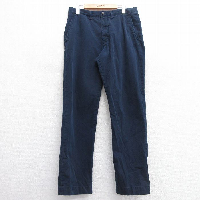 W32★古着 ラルフローレン Ralph Lauren ブランド パンツ メンズ ワンポイントロゴ コットン タロン 紺 ネイビー 25mar08 中古 ボトムス ロング