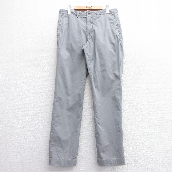 W33★古着 ラルフローレン Ralph Lauren ブランド パンツ メンズ ワンポイントロゴ グレー 25mar08 中古 ボトムス ロング