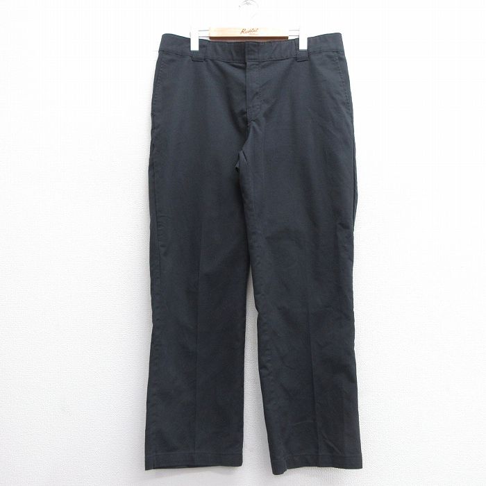 W36★古着 ディッキーズ Dickies ワーク パンツ メンズ 黒 ブラック 25mar08 中古 ボトムス ロング