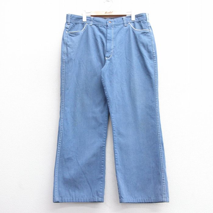 W37★古着 パンツ メンズ 80年代 80s タロン 紺 ネイビー 【spe】 25mar08 中古 ボトムス ロング