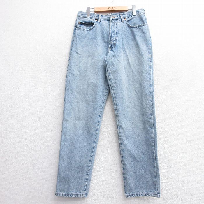 W33★古着 ジーンズ メンズ 00年代 00s コットン カナダ製 紺 ネイビー デニム 25mar08 中古 ボトムス ジーパン Gパン ロング パンツ