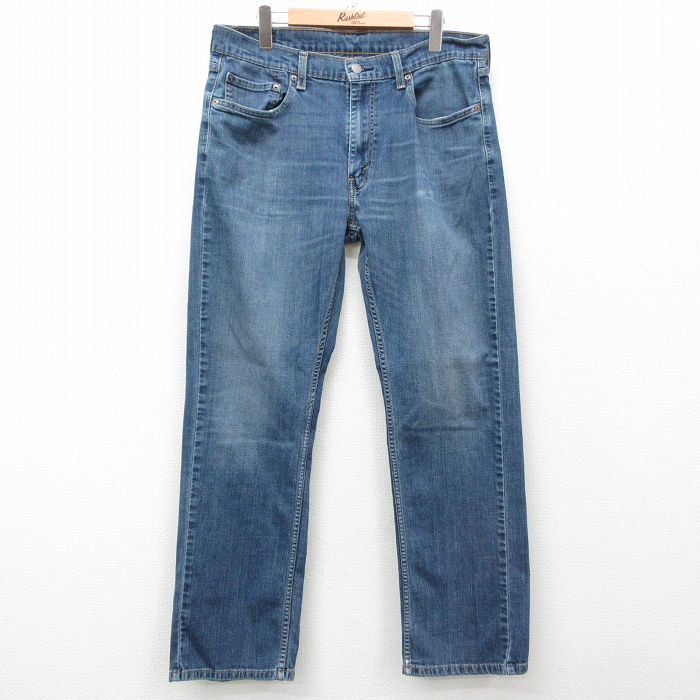 W36★古着 リーバイス Levis 559 ジーンズ メンズ ヒゲ 紺 ネイビー デニム 25mar08 中古 ボトムス ジーパン Gパン ロング パンツ