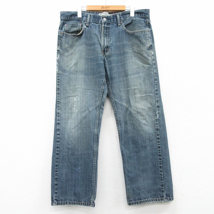 W36★古着 リーバイス Levis 559 ジーンズ メンズ ヒゲ コットン 紺 ネイビー デニム 25mar08 中古 ボトムス ジーパン Gパン ロング パンツ