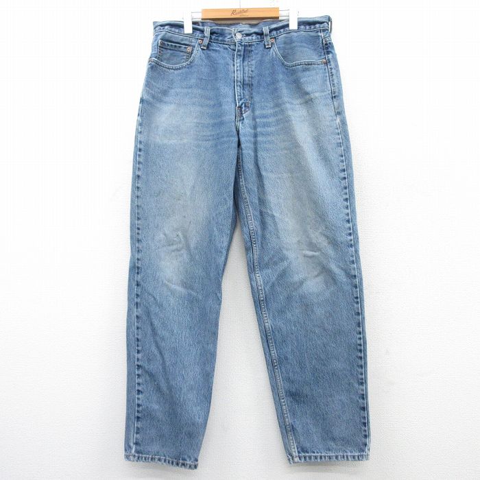 W36★古着 リーバイス Levis 560 ジーンズ メンズ ヒゲ コットン 紺 ネイビー デニム 【spe】 25mar08 中古 ボトムス ジーパン Gパン ロング パンツ