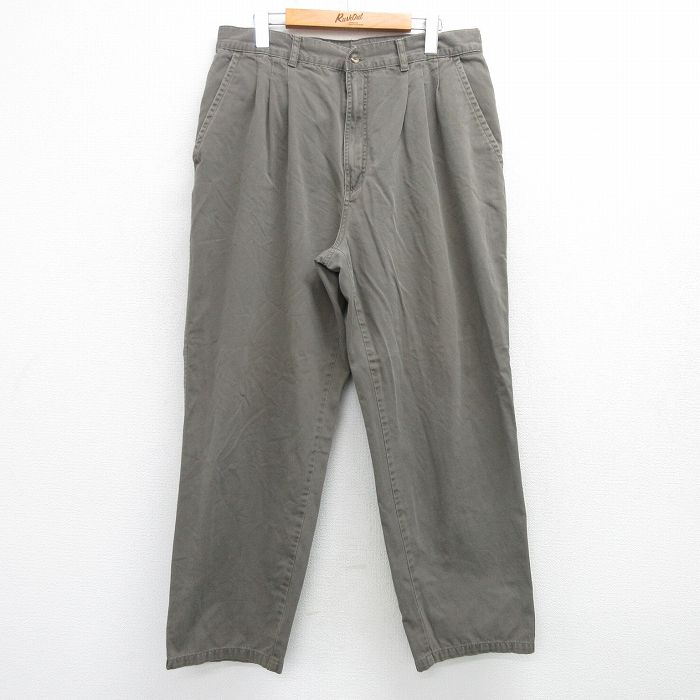 【50%OFF】W33★古着 ビューグルボーイ パンツ メンズ コットン 薄緑 グリーン 25mar08 中古 ボトムス ロング