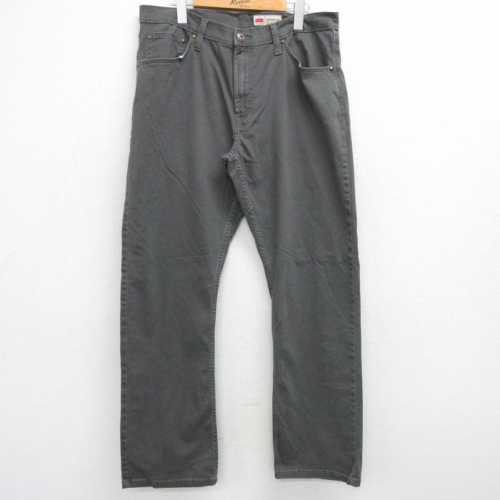 W34★古着 ラングラー Wrangler パンツ メンズ グレー 25mar08 中古 ボトムス ロング