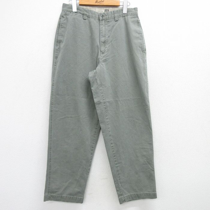 W29★古着 ギャップ GAP パンツ メンズ 00年代 00s コットン 薄緑 グリーン 25mar08 中古 ボトムス ロング