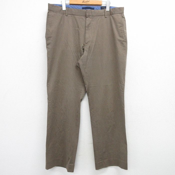 W37★古着 バナナリパブリック BANANA REPUBLIC スラックス パンツ メンズ コットン 濃ベージュ カーキ 25mar08 中古 ボトムス ロング